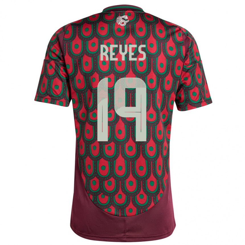 Men Football Mexico Israel Reyes #19 Maroon Home Jersey 24-26 T-Shirt Nz