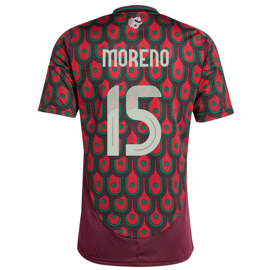 Men Football Mexico Hector Moreno #15 Maroon Home Jersey 24-26 T-Shirt Nz