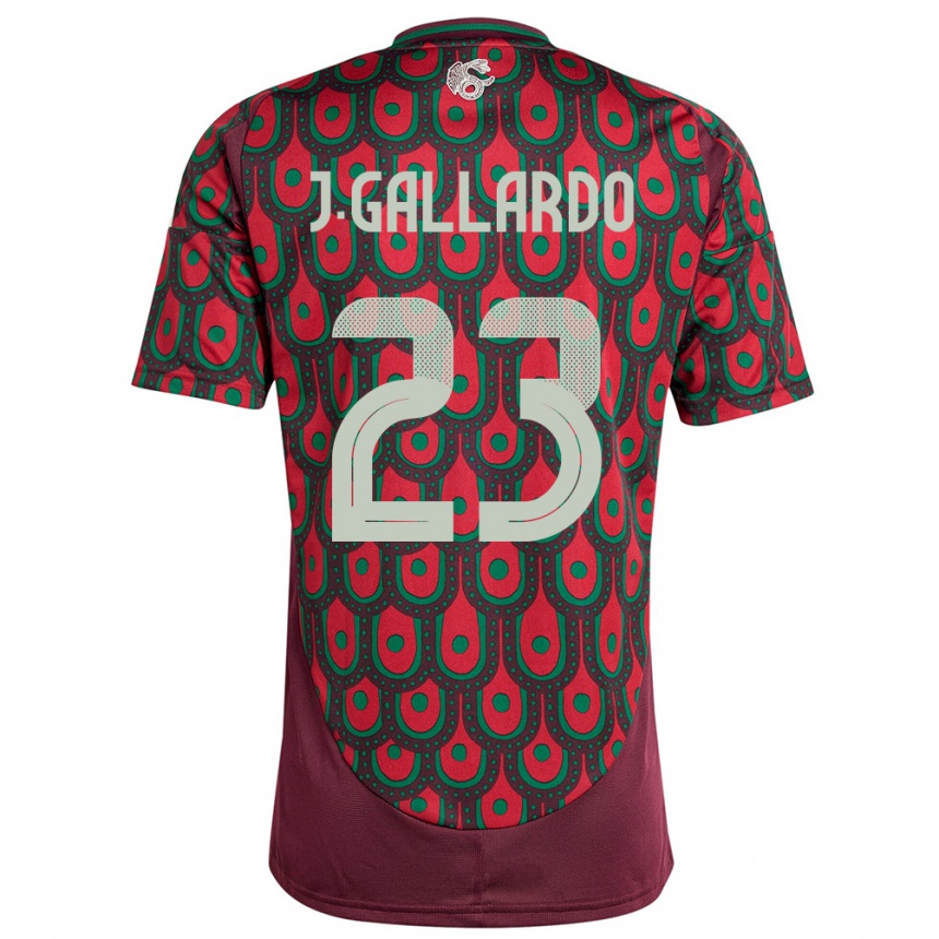 Men Football Mexico Jesus Gallardo #23 Maroon Home Jersey 24-26 T-Shirt Nz