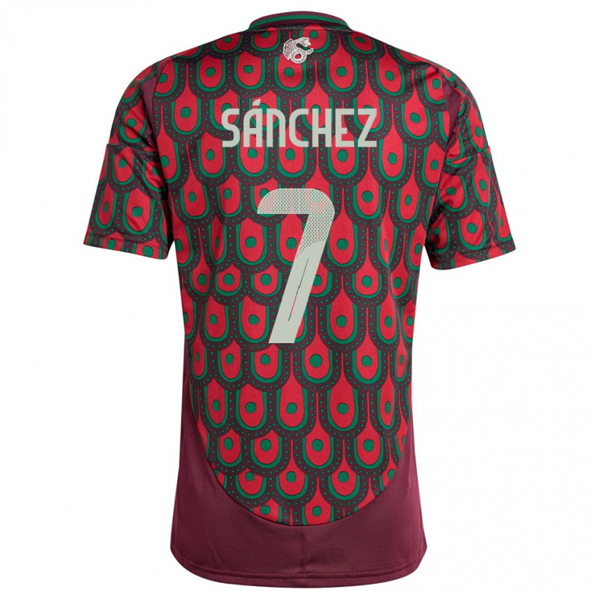 Men Football Mexico Maria Sanchez #7 Maroon Home Jersey 24-26 T-Shirt Nz