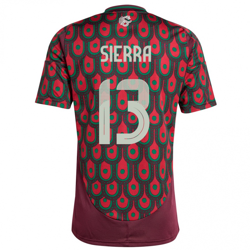 Men Football Mexico Bianca Sierra #13 Maroon Home Jersey 24-26 T-Shirt Nz