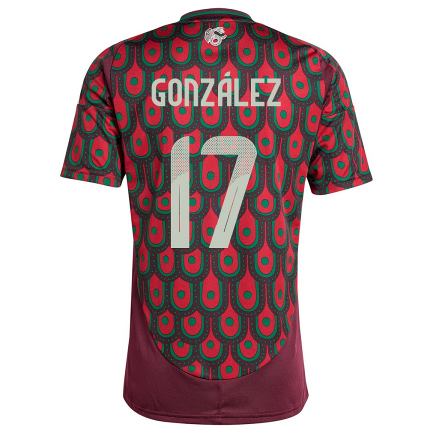 Men Football Mexico Alison Gonzalez #17 Maroon Home Jersey 24-26 T-Shirt Nz