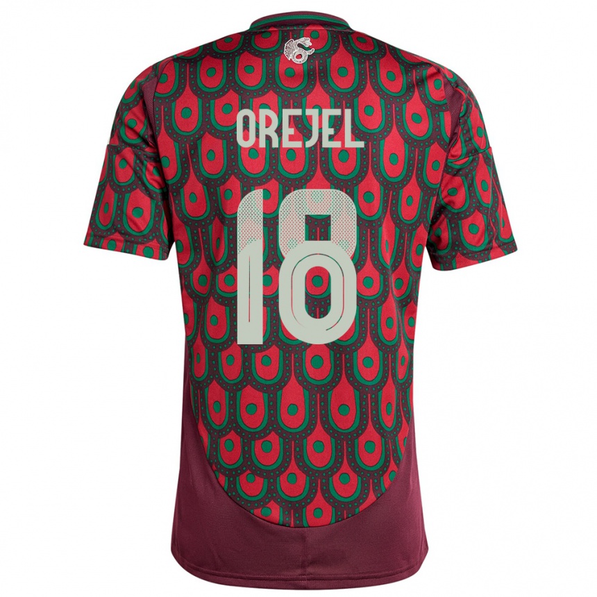 Men Football Mexico Jocelyn Orejel #18 Maroon Home Jersey 24-26 T-Shirt Nz