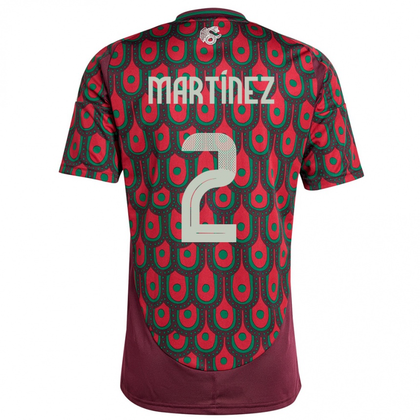 Men Football Mexico Emilio Martinez #2 Maroon Home Jersey 24-26 T-Shirt Nz