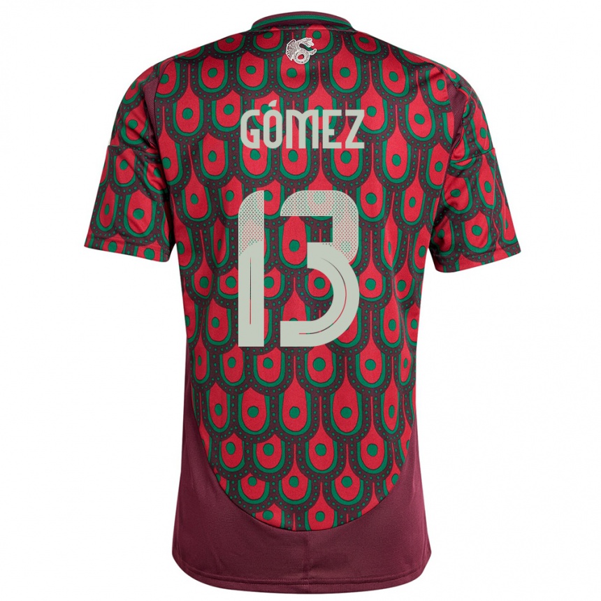 Men Football Mexico Diego Gomez #13 Maroon Home Jersey 24-26 T-Shirt Nz