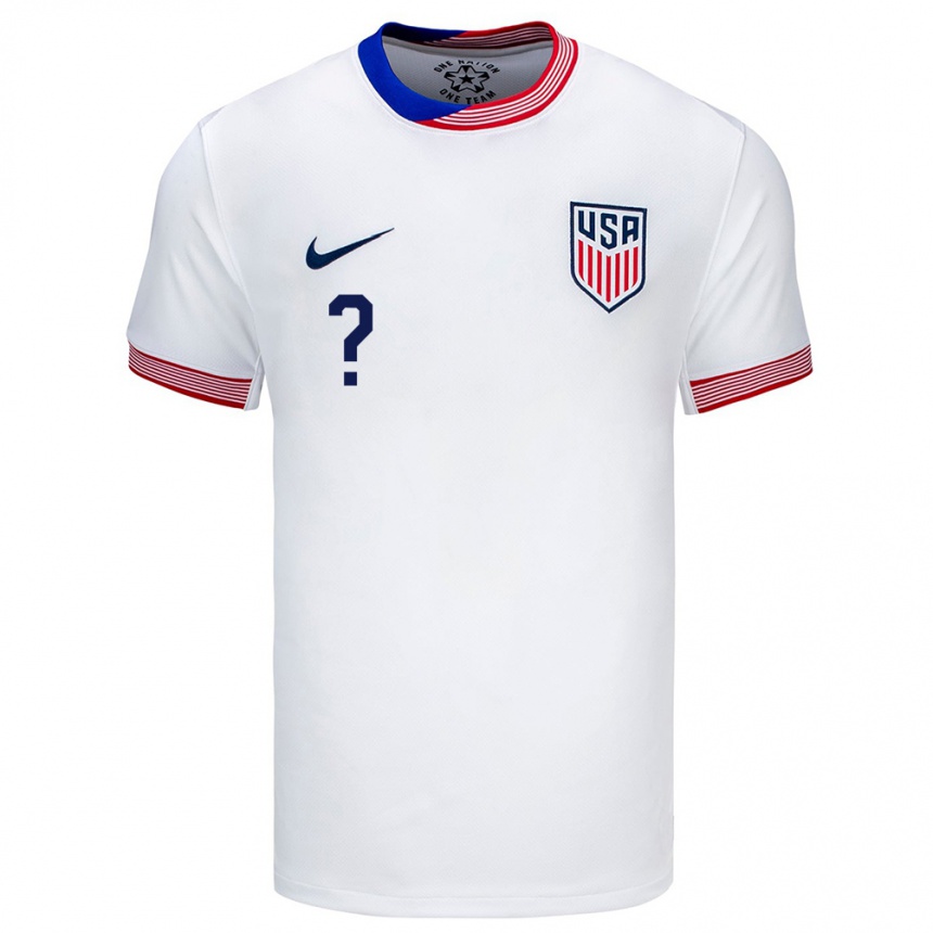 Men Football United States Your Name #0 White Home Jersey 24-26 T-Shirt Nz