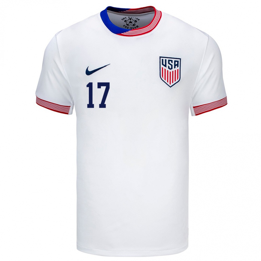 Men Football United States Andi Sullivan #17 White Home Jersey 24-26 T-Shirt Nz