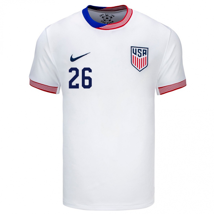 Men Football United States Josh Sargent #26 White Home Jersey 24-26 T-Shirt Nz