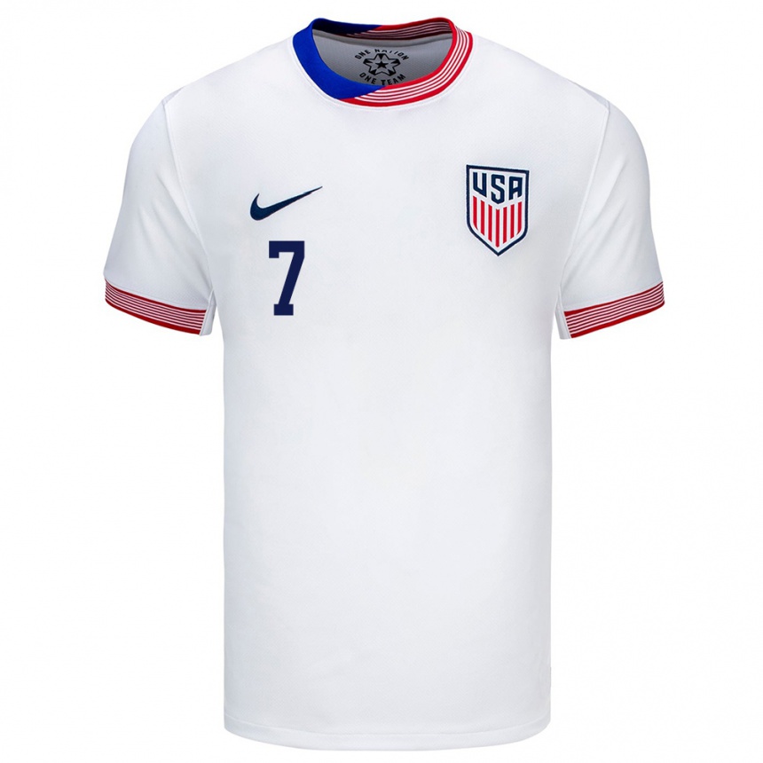 Men Football United States Quinn Sullivan #7 White Home Jersey 24-26 T-Shirt Nz