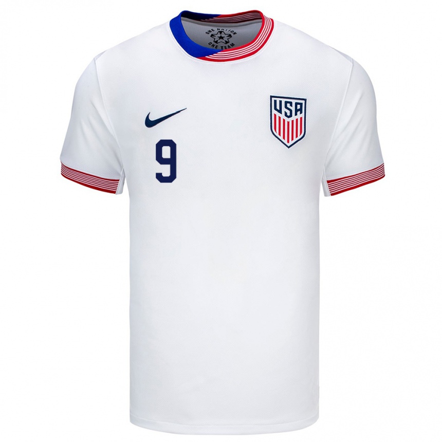 Men Football United States Esmir Bajraktarevic #9 White Home Jersey 24-26 T-Shirt Nz