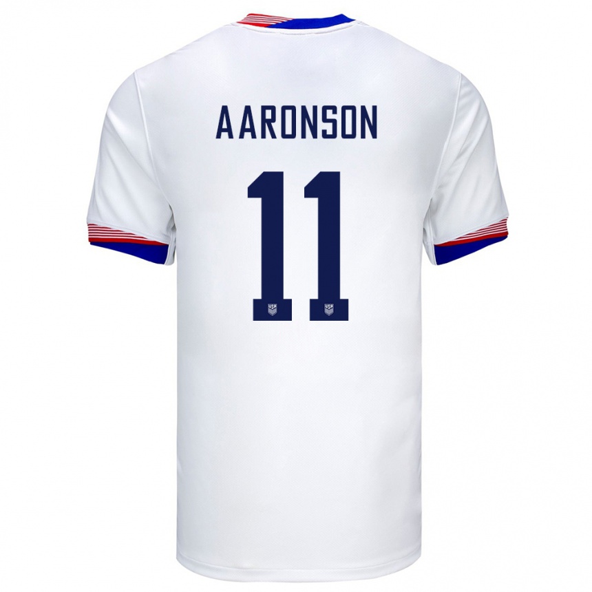 Men Football United States Brenden Aaronson #11 White Home Jersey 24-26 T-Shirt Nz