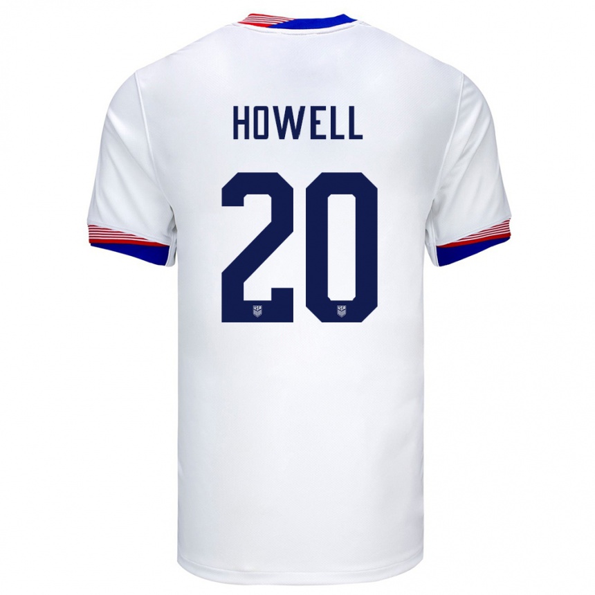 Men Football United States Jaelin Howell #20 White Home Jersey 24-26 T-Shirt Nz