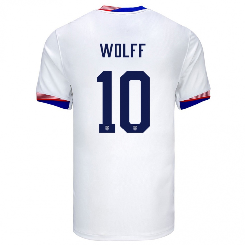 Men Football United States Owen Wolff #10 White Home Jersey 24-26 T-Shirt Nz