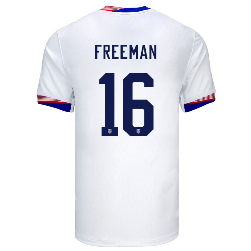 Men Football United States Alex Freeman #16 White Home Jersey 24-26 T-Shirt Nz