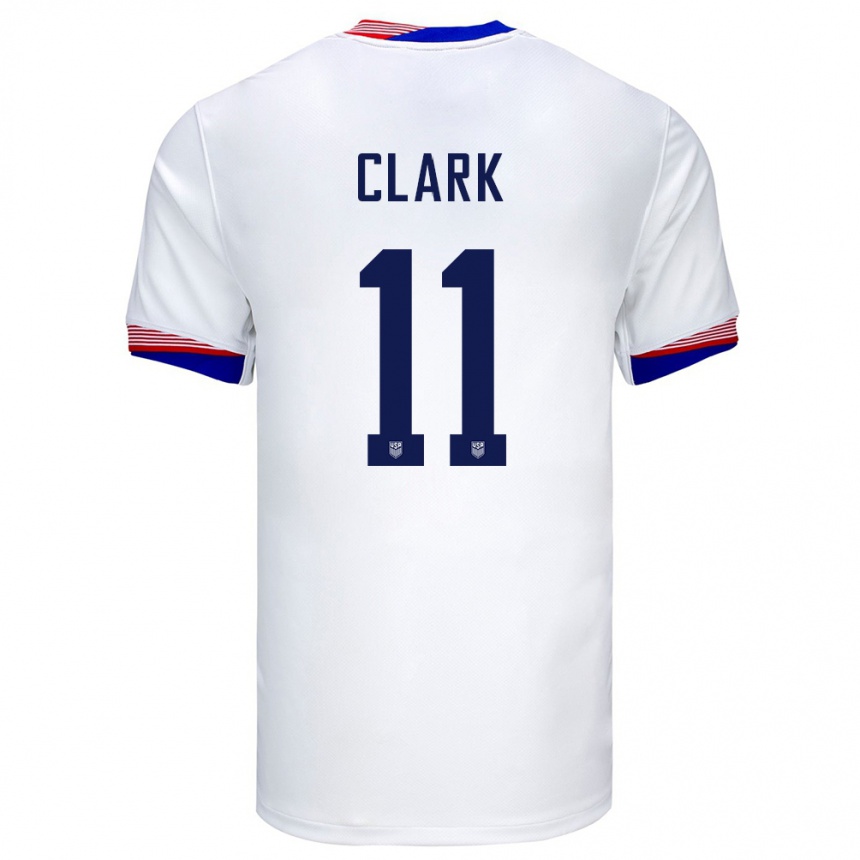 Men Football United States Caden Clark #11 White Home Jersey 24-26 T-Shirt Nz