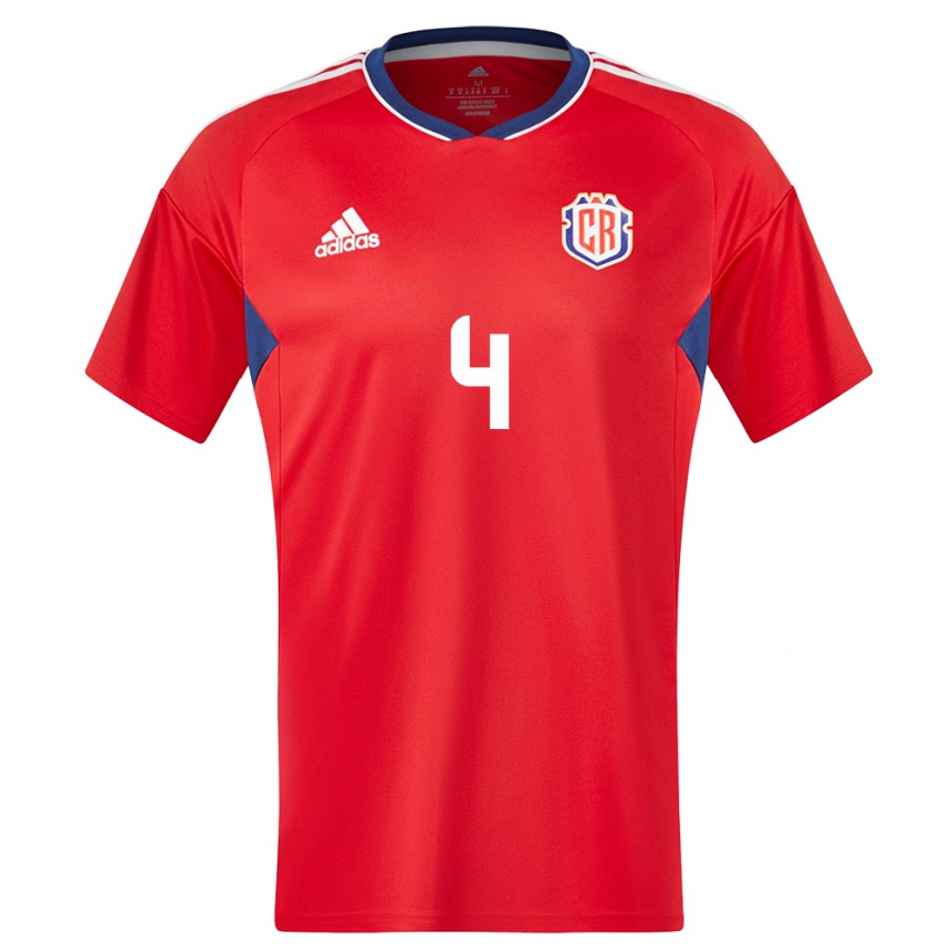 Men Football Costa Rica Mariana Benavides #4 Red Home Jersey 24-26 T-Shirt Nz