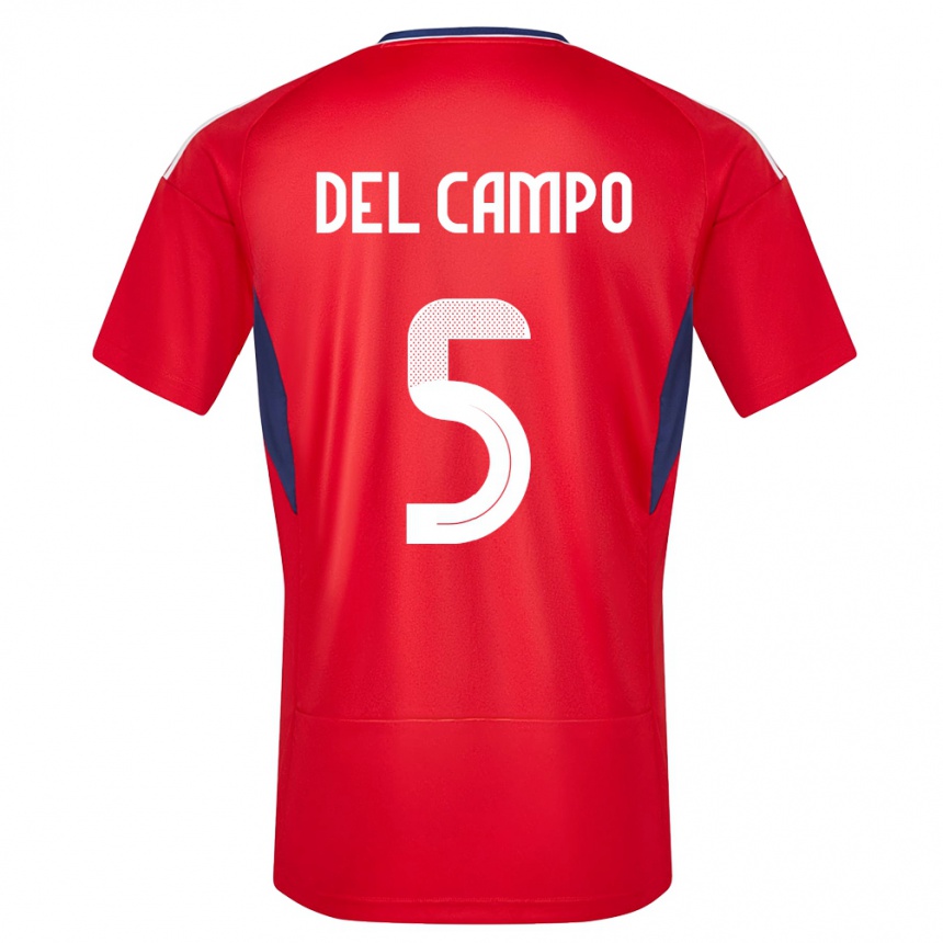 Men Football Costa Rica Valeria Del Campo #5 Red Home Jersey 24-26 T-Shirt Nz