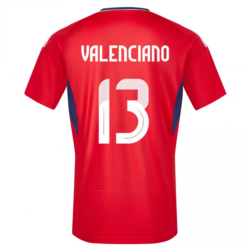 Men Football Costa Rica Emilie Valenciano #13 Red Home Jersey 24-26 T-Shirt Nz