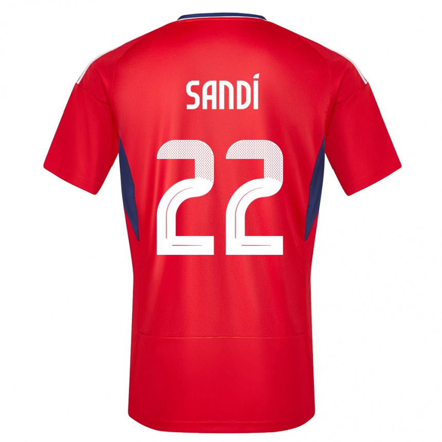 Men Football Costa Rica Cristel Sandi #22 Red Home Jersey 24-26 T-Shirt Nz