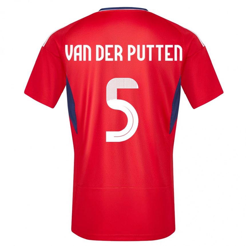 Men Football Costa Rica Santiago Van Der Putten #5 Red Home Jersey 24-26 T-Shirt Nz