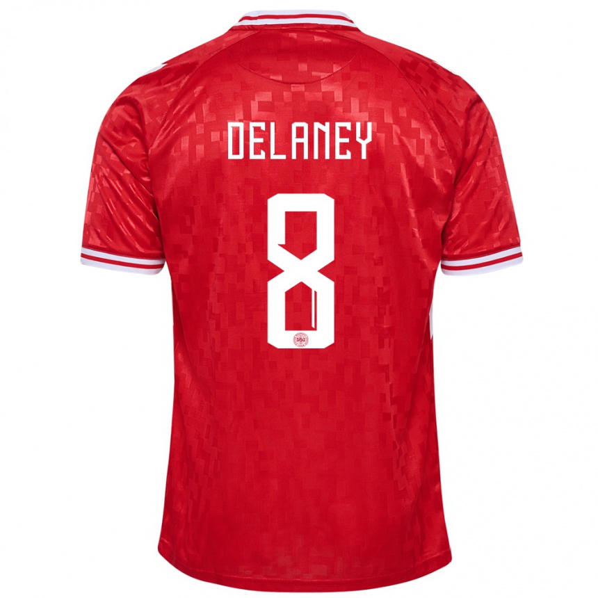 Men Football Denmark Thomas Delaney #8 Red Home Jersey 24-26 T-Shirt Nz