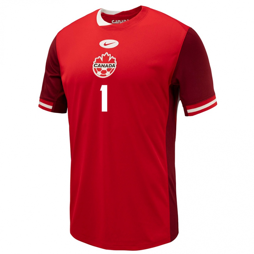 Men Football Canada Anna Karpenko #1 Red Home Jersey 24-26 T-Shirt Nz