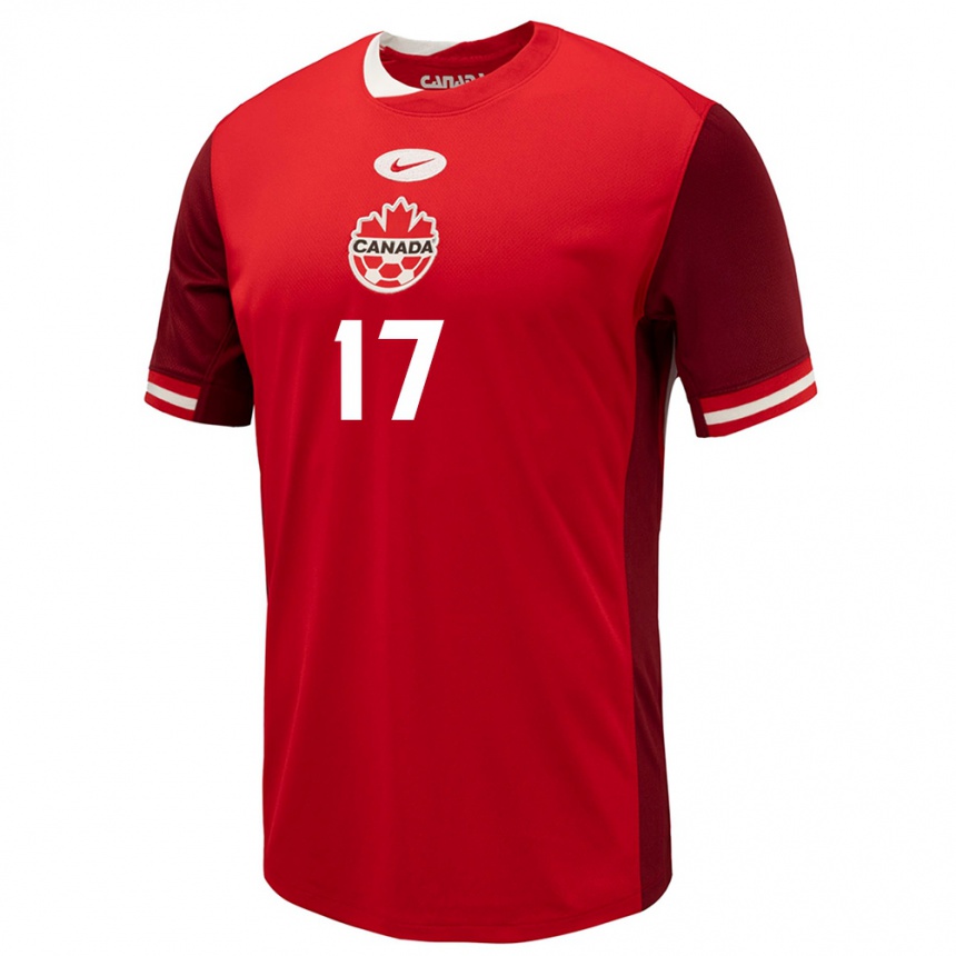 Men Football Canada Jessie Fleming #17 Red Home Jersey 24-26 T-Shirt Nz