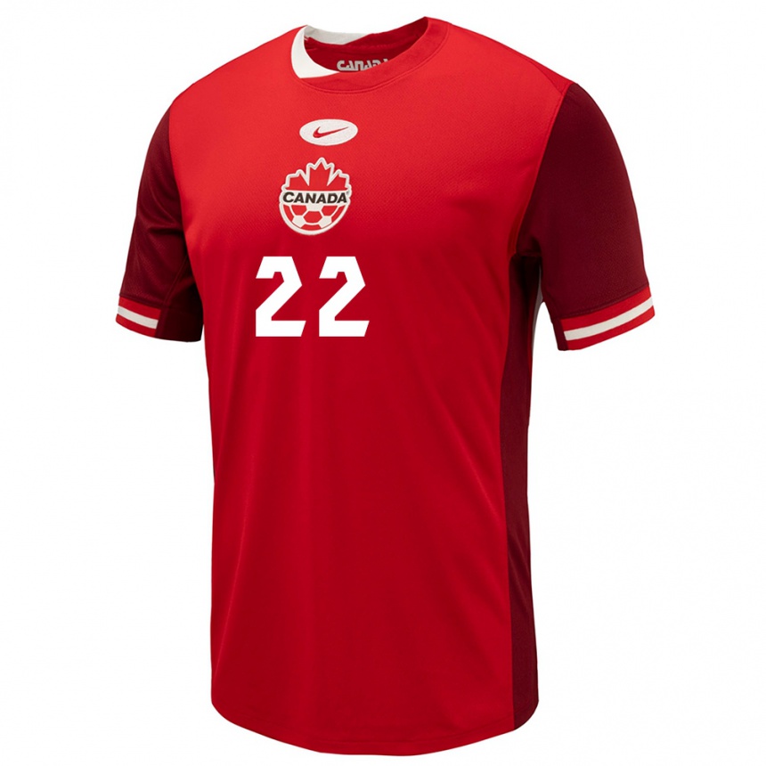 Men Football Canada Richie Laryea #22 Red Home Jersey 24-26 T-Shirt Nz