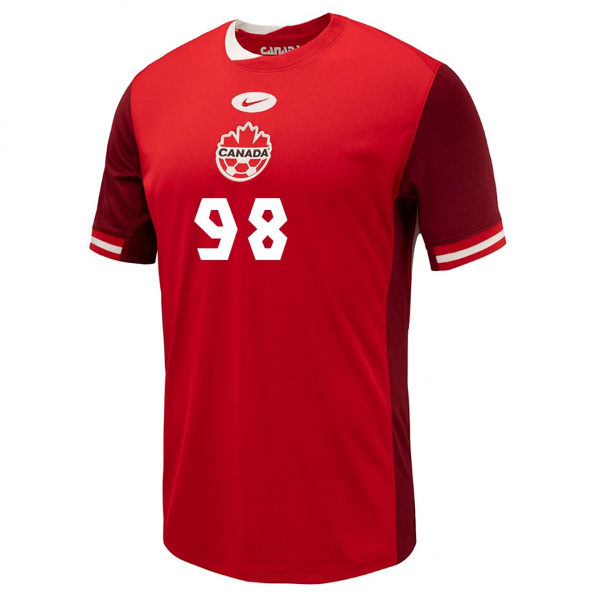 Men Football Canada Olivia Smith #98 Red Home Jersey 24-26 T-Shirt Nz