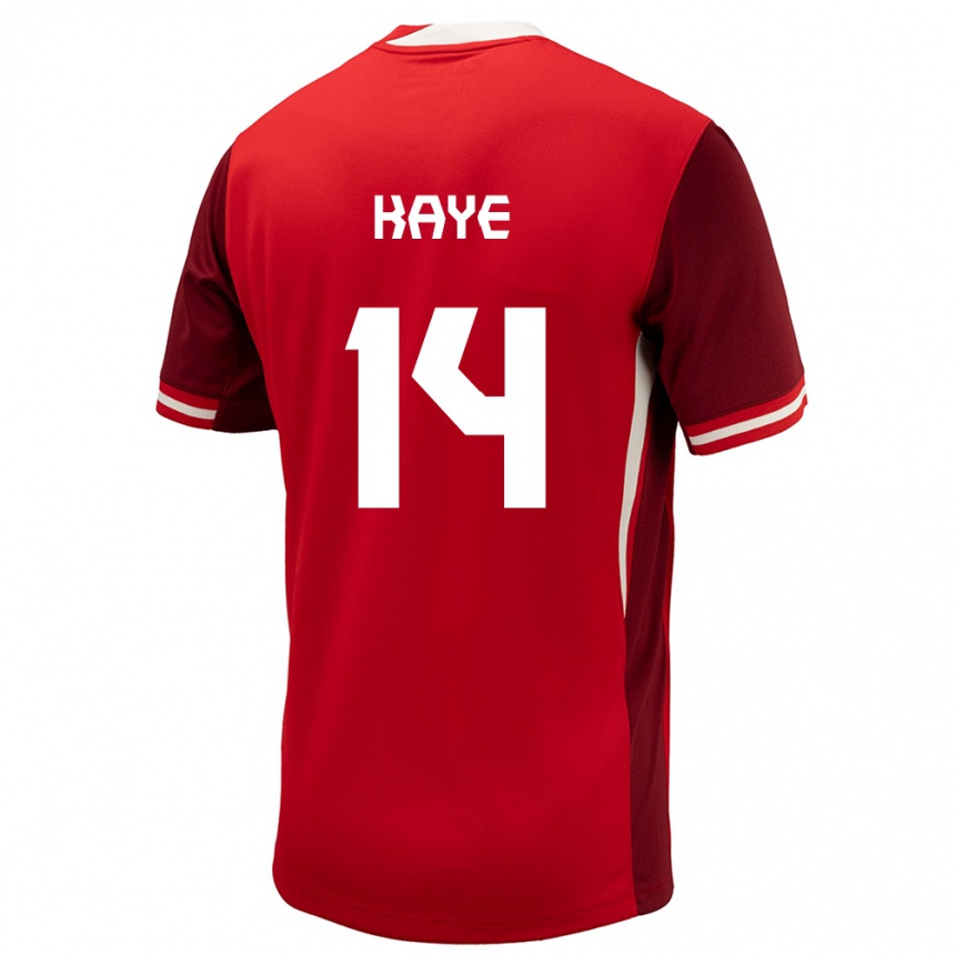 Men Football Canada Mark Anthony Kaye #14 Red Home Jersey 24-26 T-Shirt Nz