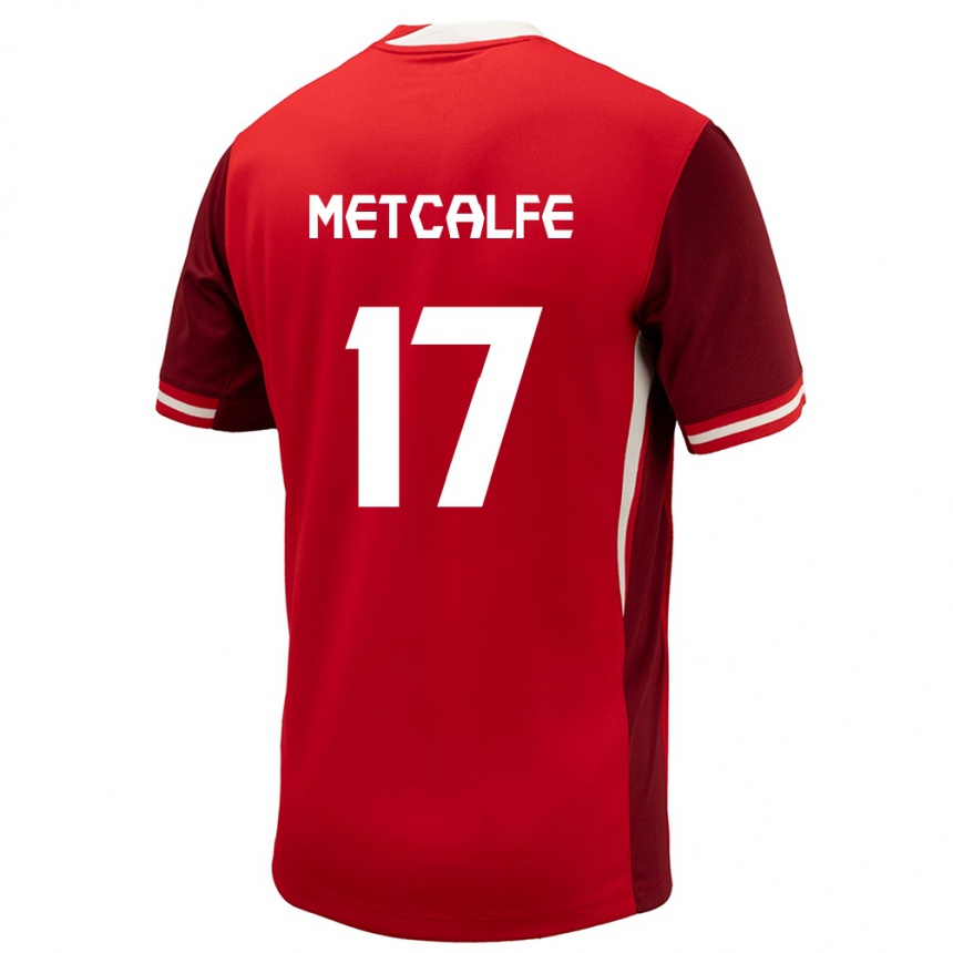 Men Football Canada Patrick Metcalfe #17 Red Home Jersey 24-26 T-Shirt Nz