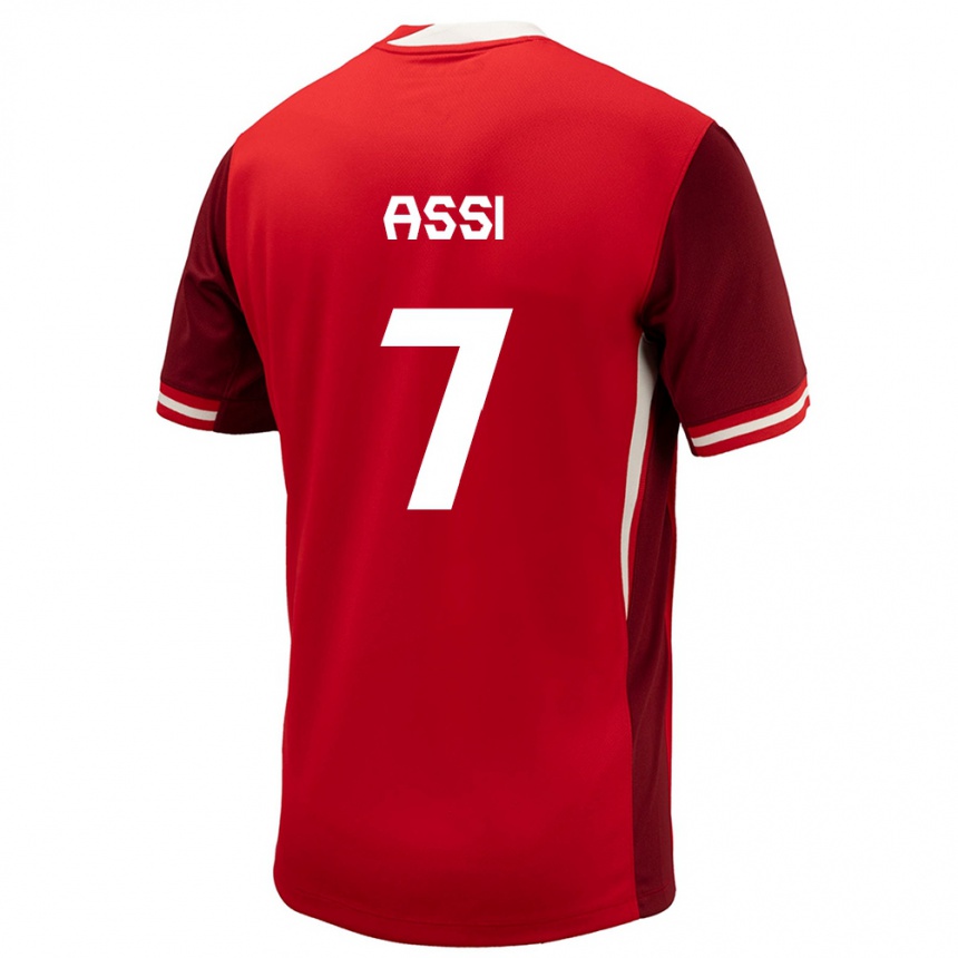 Men Football Canada Jean Aniel Assi #7 Red Home Jersey 24-26 T-Shirt Nz