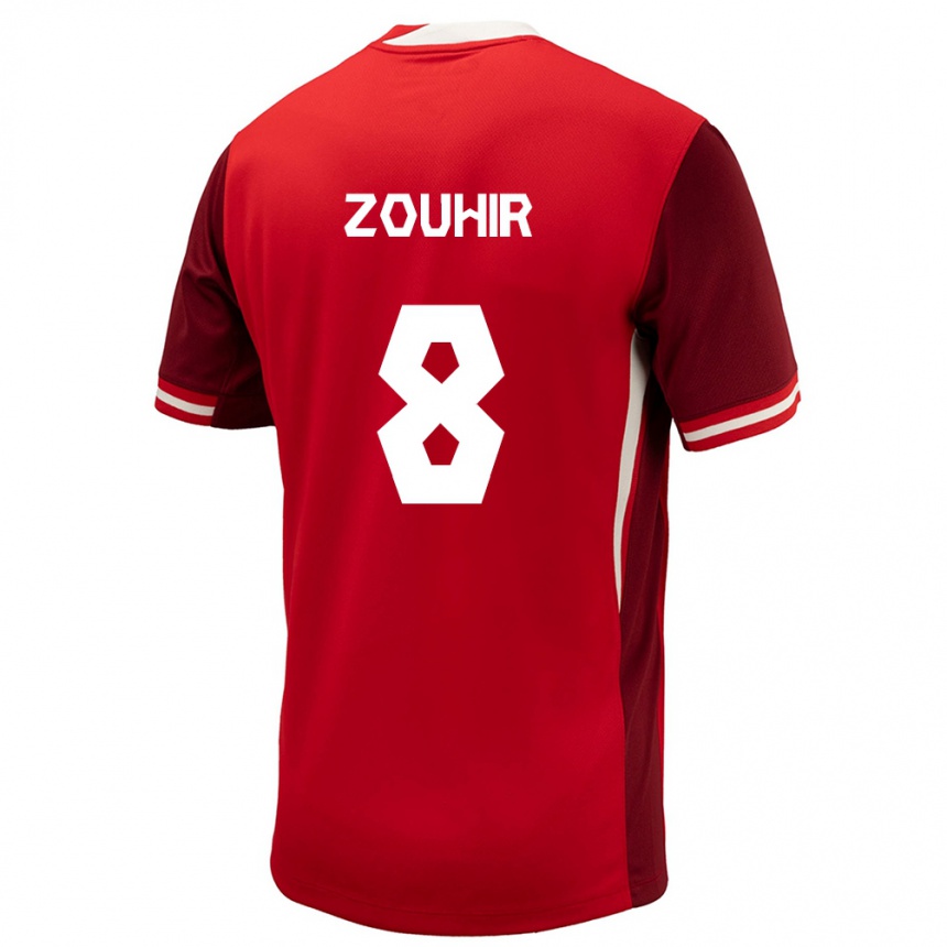 Men Football Canada Rida Zouhir #8 Red Home Jersey 24-26 T-Shirt Nz