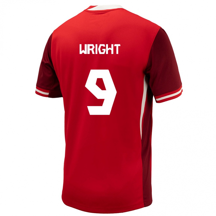 Men Football Canada Lowell Wright #9 Red Home Jersey 24-26 T-Shirt Nz