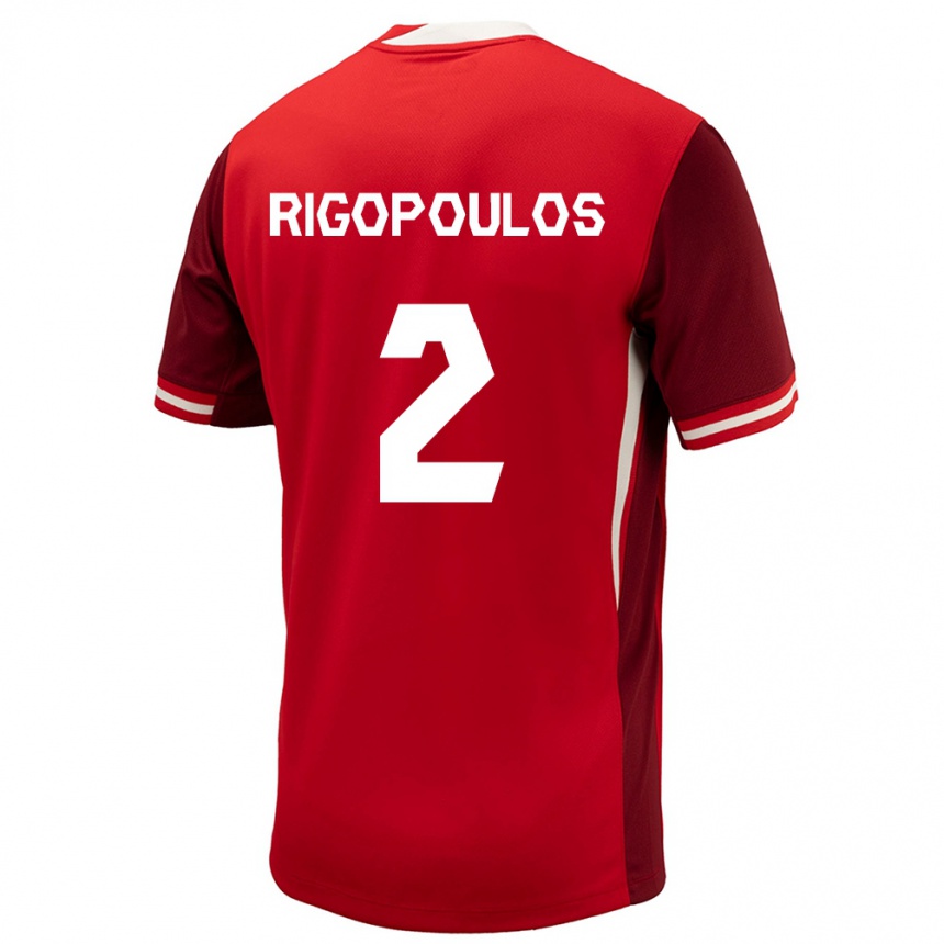 Men Football Canada Theo Rigopoulos #2 Red Home Jersey 24-26 T-Shirt Nz