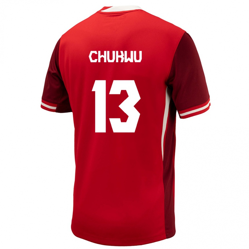 Men Football Canada Richard Chukwu #13 Red Home Jersey 24-26 T-Shirt Nz