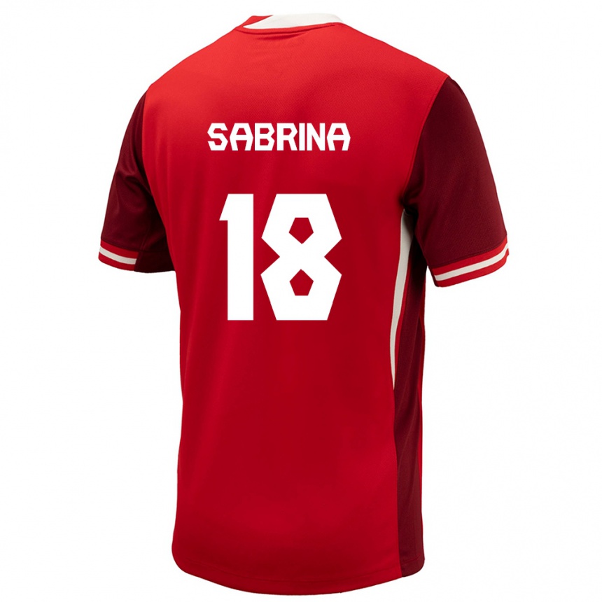 Men Football Canada Sabrina D Angelo #18 Red Home Jersey 24-26 T-Shirt Nz