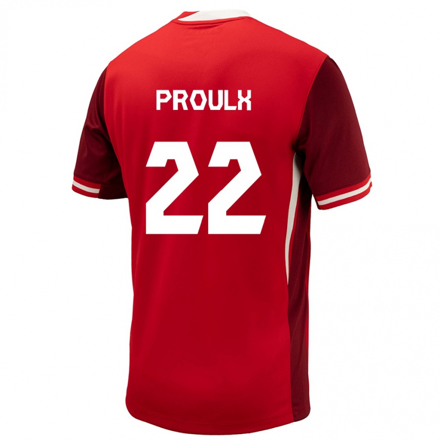 Men Football Canada Lysianne Proulx #22 Red Home Jersey 24-26 T-Shirt Nz