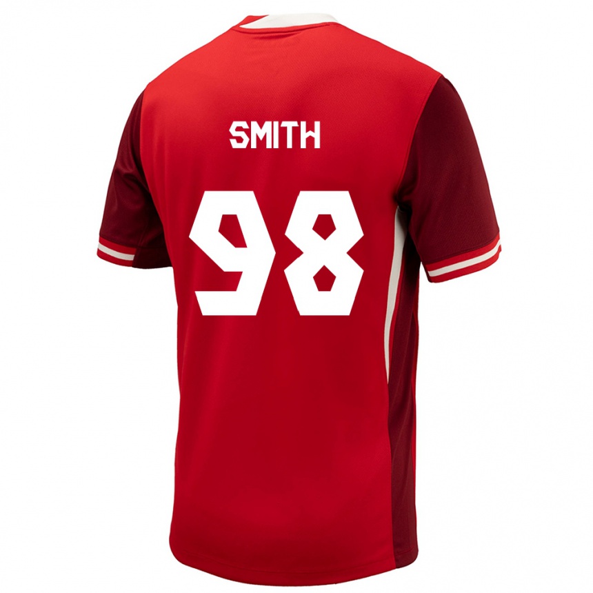 Men Football Canada Olivia Smith #98 Red Home Jersey 24-26 T-Shirt Nz