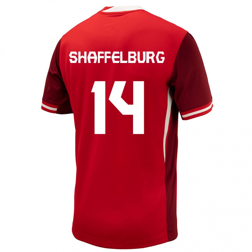 Men Football Canada Jacob Shaffelburg #14 Red Home Jersey 24-26 T-Shirt Nz