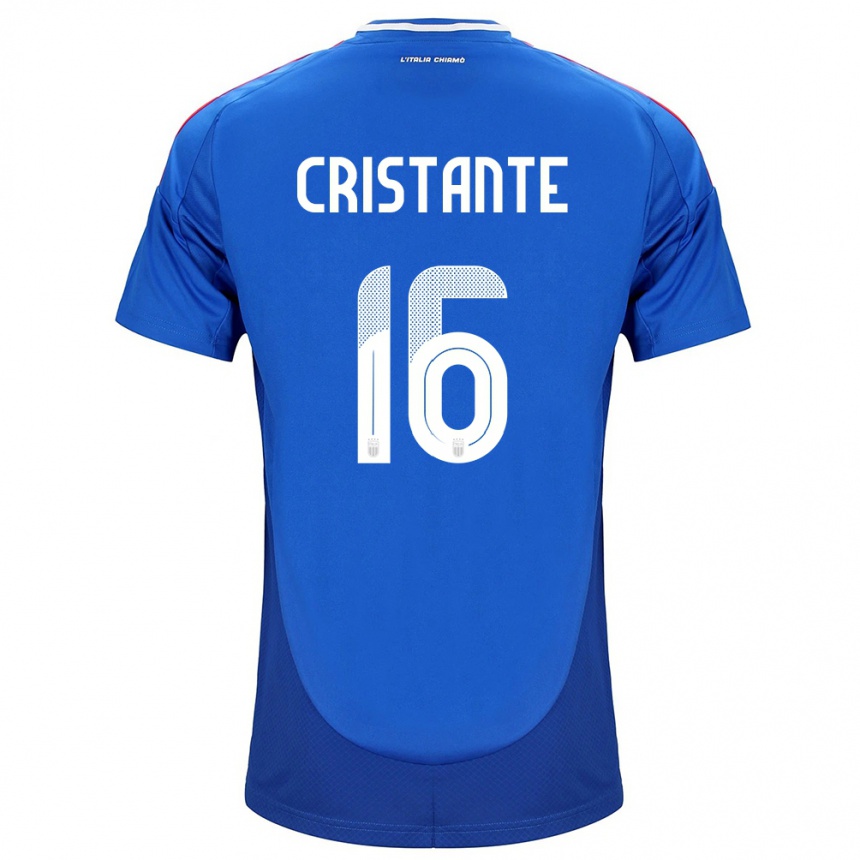 Men Football Italy Bryan Cristante #16 Blue Home Jersey 24-26 T-Shirt Nz