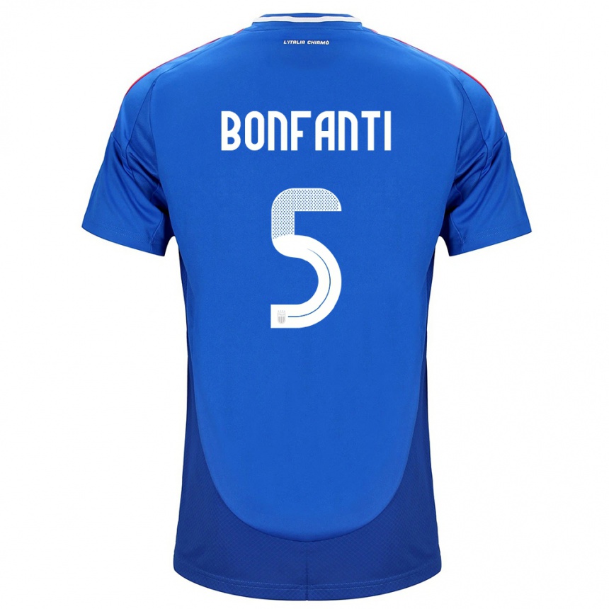 Men Football Italy Giovanni Bonfanti #5 Blue Home Jersey 24-26 T-Shirt Nz