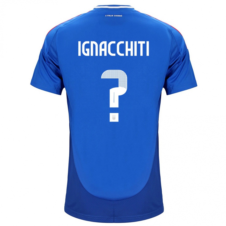 Men Football Italy Lorenzo Ignacchiti #0 Blue Home Jersey 24-26 T-Shirt Nz