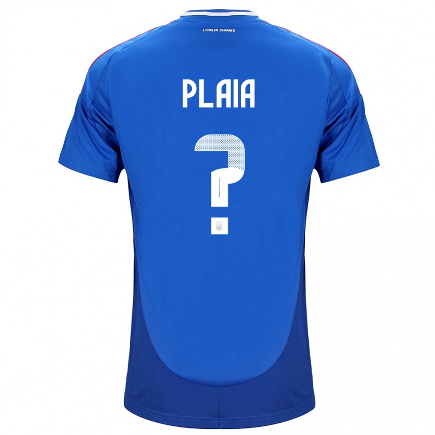 Men Football Italy Matteo Plaia #0 Blue Home Jersey 24-26 T-Shirt Nz