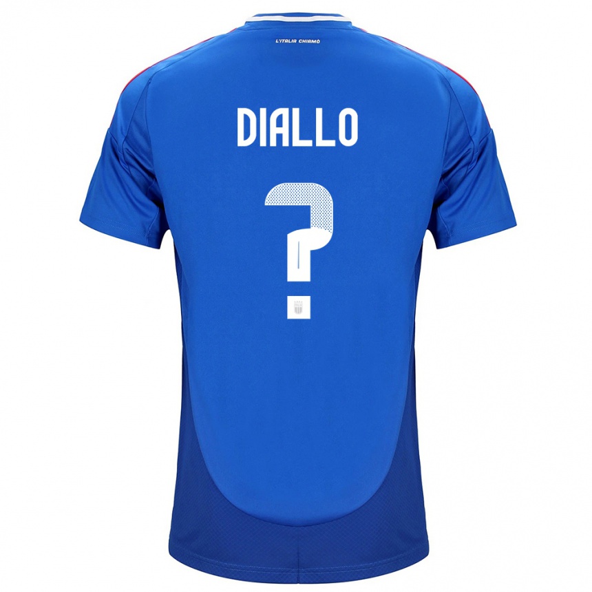 Men Football Italy Djibril Diallo #0 Blue Home Jersey 24-26 T-Shirt Nz