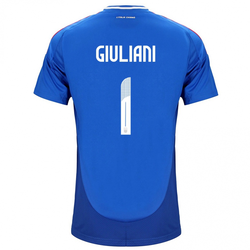 Men Football Italy Laura Giuliani #1 Blue Home Jersey 24-26 T-Shirt Nz