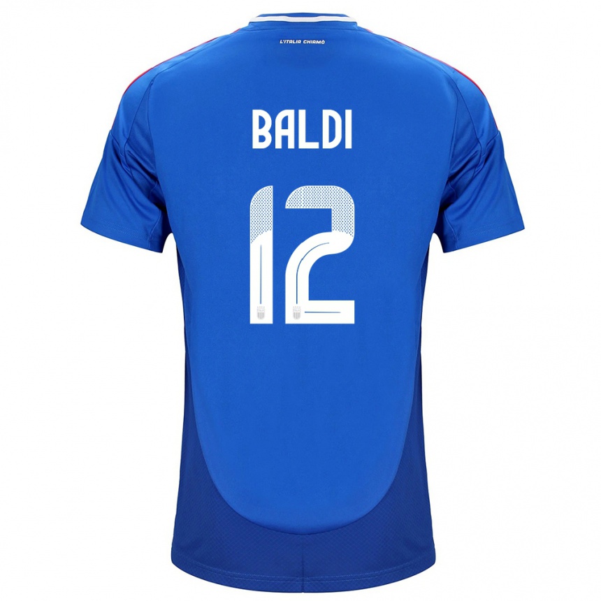 Men Football Italy Rachele Baldi #12 Blue Home Jersey 24-26 T-Shirt Nz