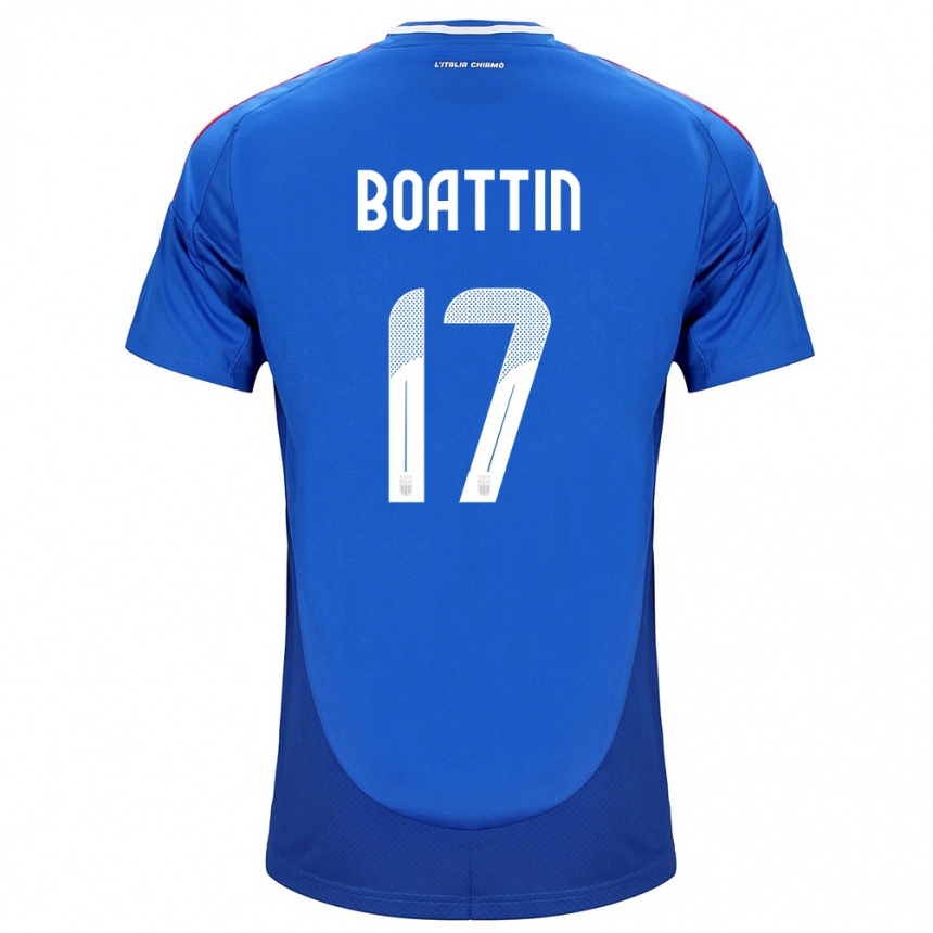 Men Football Italy Lisa Boattin #17 Blue Home Jersey 24-26 T-Shirt Nz