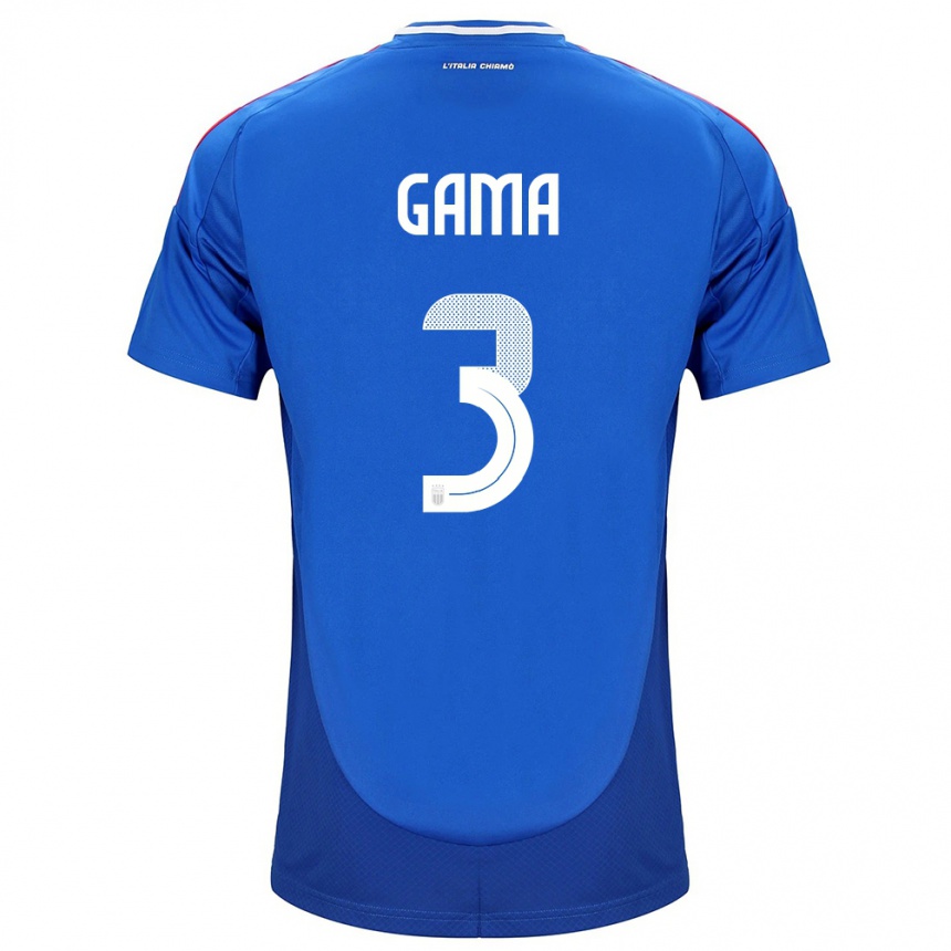 Men Football Italy Sara Gama #3 Blue Home Jersey 24-26 T-Shirt Nz