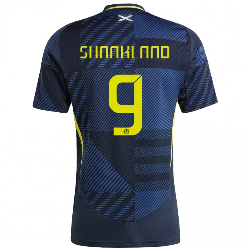 Men Football Scotland Lawrence Shankland #9 Dark Blue Home Jersey 24-26 T-Shirt Nz